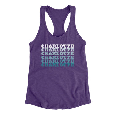 Charlotte Repeat Women's Racerback Tank-Allegiant Goods Co. Vintage Sports Apparel