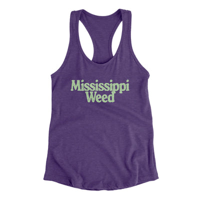 Mississippi Weed Women's Racerback Tank-Purple Rush-Allegiant Goods Co. Vintage Sports Apparel