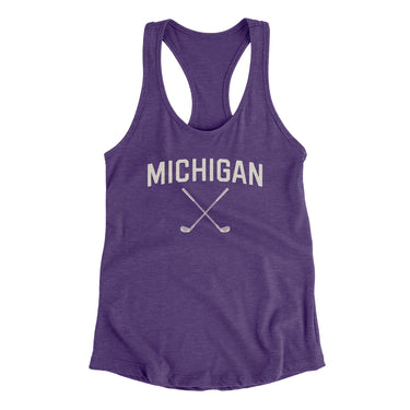 Michigan Golf Women's Racerback Tank-Purple Rush-Allegiant Goods Co. Vintage Sports Apparel