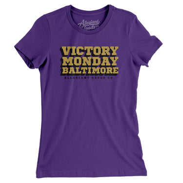Victory Monday Baltimore Women's T-Shirt-Allegiant Goods Co. Vintage Sports Apparel