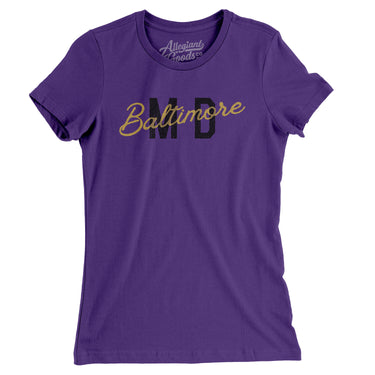 Baltimore Md Overprinted Women's T-Shirt-Allegiant Goods Co. Vintage Sports Apparel