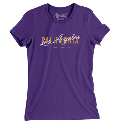 Los Angeles Overprint Women's T-Shirt-Purple Rush-Allegiant Goods Co. Vintage Sports Apparel