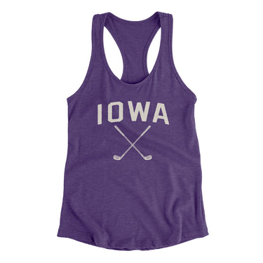 Iowa Golf Women's Racerback Tank-Purple Rush-Allegiant Goods Co. Vintage Sports Apparel