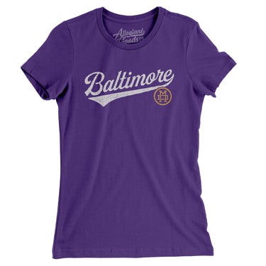 Baltimore Vintage Script Women's T-Shirt-Allegiant Goods Co. Vintage Sports Apparel