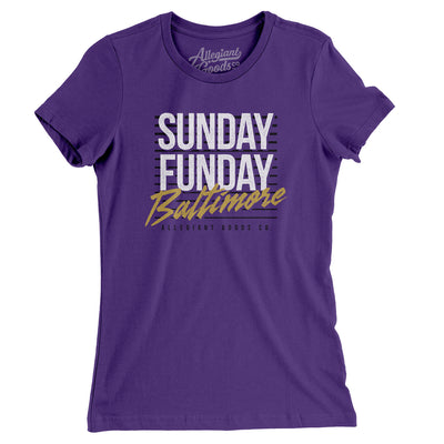 Sunday Funday Baltimore Women's T-Shirt-Purple Rush-Allegiant Goods Co. Vintage Sports Apparel
