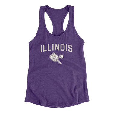 Illinois Pickleball Women's Racerback Tank-Purple Rush-Allegiant Goods Co. Vintage Sports Apparel