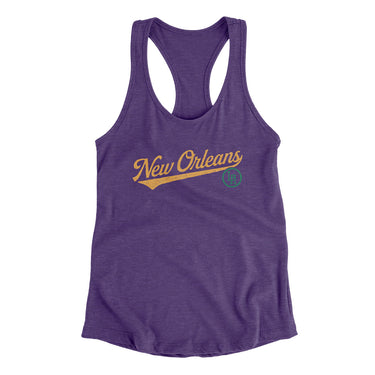 New Orleans Vintage Script Women's Racerback Tank-Purple Rush-Allegiant Goods Co. Vintage Sports Apparel
