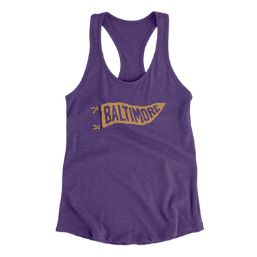 Baltimore Pennant Women's Racerback Tank-Allegiant Goods Co. Vintage Sports Apparel