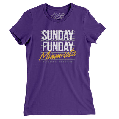Sunday Funday Minnesota Women's T-Shirt-Purple Rush-Allegiant Goods Co. Vintage Sports Apparel