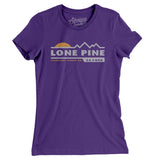 Lone Pine Mountain Sunset Women's T-Shirt-Purple Rush-Allegiant Goods Co. Vintage Sports Apparel