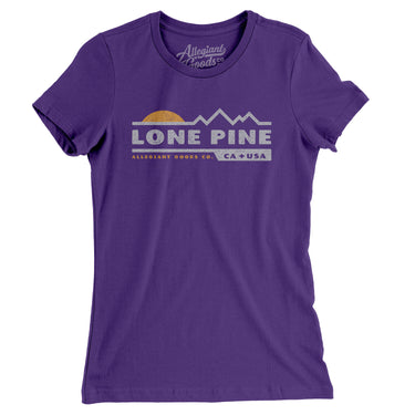Lone Pine Mountain Sunset Women's T-Shirt-Purple Rush-Allegiant Goods Co. Vintage Sports Apparel