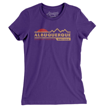 Albuquerque Mountain Sunset Women's T-Shirt-Purple Rush-Allegiant Goods Co. Vintage Sports Apparel