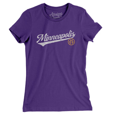 Minneapolis Vintage Script Women's T-Shirt-Allegiant Goods Co. Vintage Sports Apparel