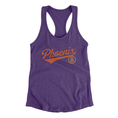 Phoenix Vintage Script Women's Racerback Tank-Purple Rush-Allegiant Goods Co. Vintage Sports Apparel