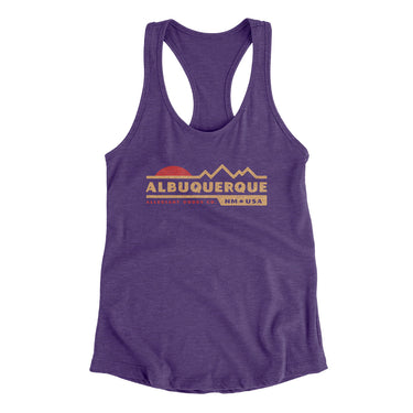 Albuquerque Mountain Sunset Women's Racerback Tank-Purple Rush-Allegiant Goods Co. Vintage Sports Apparel