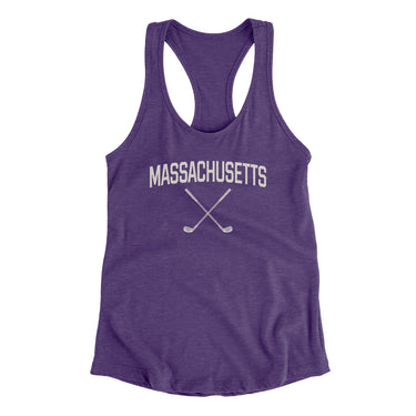 Massachusetts Golf Women's Racerback Tank-Purple Rush-Allegiant Goods Co. Vintage Sports Apparel