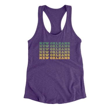 New Orleans Repeat Women's Racerback Tank-Purple Rush-Allegiant Goods Co. Vintage Sports Apparel