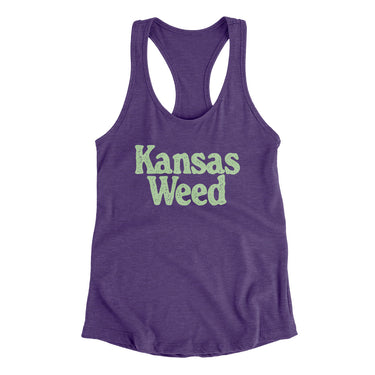 Kansas Weed Women's Racerback Tank-Purple Rush-Allegiant Goods Co. Vintage Sports Apparel