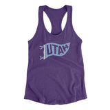 Utah Pennant Women's Racerback Tank-Purple Rush-Allegiant Goods Co. Vintage Sports Apparel