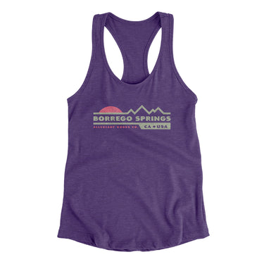 Borrego Springs Mountain Sunset Women's Racerback Tank-Purple Rush-Allegiant Goods Co. Vintage Sports Apparel