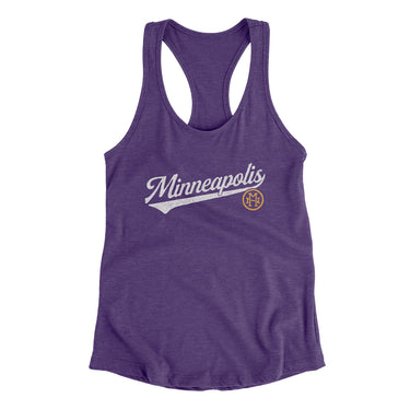 Minneapolis Vintage Script Women's Racerback Tank-Allegiant Goods Co. Vintage Sports Apparel