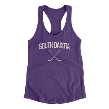 South Dakota Golf Women's Racerback Tank-Purple Rush-Allegiant Goods Co. Vintage Sports Apparel