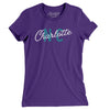 Charlotte Nc Overprinted Women's T-Shirt-Purple Rush-Allegiant Goods Co. Vintage Sports Apparel