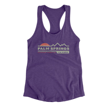 Palm Springs Mountain Sunset Women's Racerback Tank-Purple Rush-Allegiant Goods Co. Vintage Sports Apparel