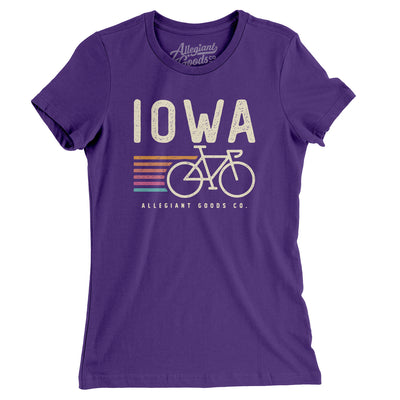 Iowa Cycling Women's T-Shirt-Purple Rush-Allegiant Goods Co. Vintage Sports Apparel