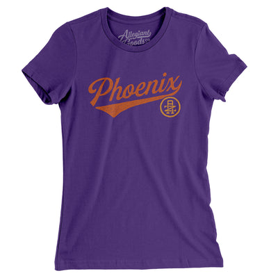 Phoenix Vintage Script Women's T-Shirt-Purple Rush-Allegiant Goods Co. Vintage Sports Apparel