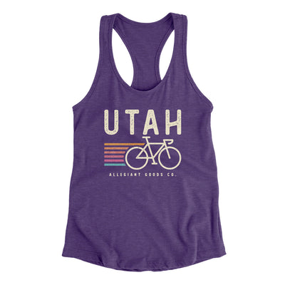 Utah Cycling Women's Racerback Tank-Purple Rush-Allegiant Goods Co. Vintage Sports Apparel