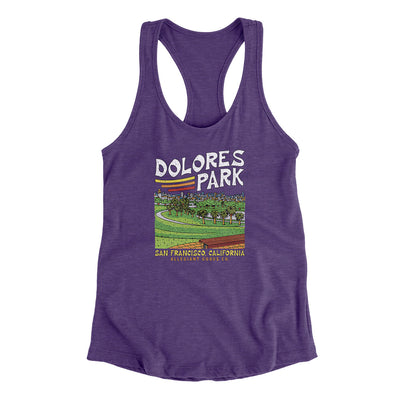 Dolores Park Women's Racerback Tank-Purple Rush-Allegiant Goods Co. Vintage Sports Apparel