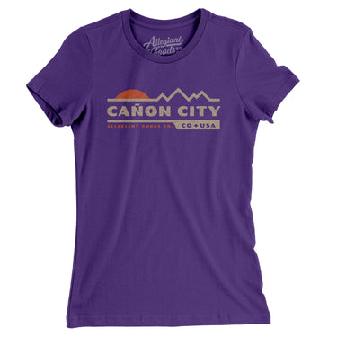 Cañon City Mountain Sunset Women's T-Shirt-Purple Rush-Allegiant Goods Co. Vintage Sports Apparel
