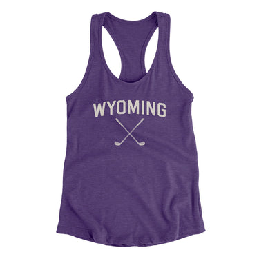 Wyoming Golf Women's Racerback Tank-Purple Rush-Allegiant Goods Co. Vintage Sports Apparel