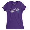 Charlotte Vintage Script Women's T-Shirt-Purple Rush-Allegiant Goods Co. Vintage Sports Apparel