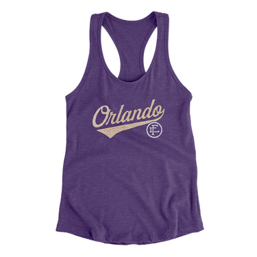 Orlando Vintage Script Women's Racerback Tank-Allegiant Goods Co. Vintage Sports Apparel