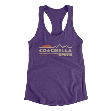 Coachella Mountain Sunset Women's Racerback Tank-Purple Rush-Allegiant Goods Co. Vintage Sports Apparel