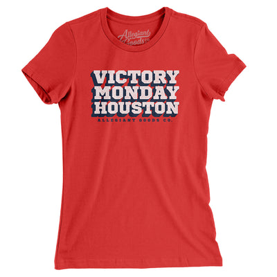 Victory Monday Houston Women's T-Shirt-Red-Allegiant Goods Co. Vintage Sports Apparel
