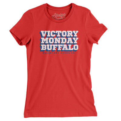 Victory Monday Buffalo Women's T-Shirt-Red-Allegiant Goods Co. Vintage Sports Apparel