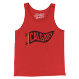 Calgary Pennant Men/Unisex Tank Top-Red-Allegiant Goods Co. Vintage Sports Apparel