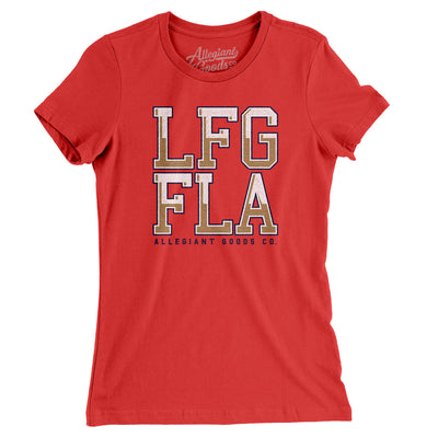 Lfg Fla Women's T-Shirt-Red-Allegiant Goods Co. Vintage Sports Apparel