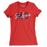 St. Louis Mo Overprinted Women's T-Shirt-Red-Allegiant Goods Co. Vintage Sports Apparel