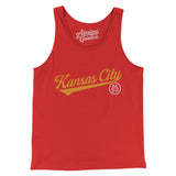 Kansas City Vintage Script Men/Unisex Tank Top-Red-Allegiant Goods Co. Vintage Sports Apparel