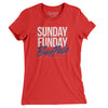 Sunday Funday Buffalo Women's T-Shirt-Red-Allegiant Goods Co. Vintage Sports Apparel