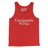 Cincinnati's Number 1 Fan Men/Unisex Tank Top-Red-Allegiant Goods Co. Vintage Sports Apparel
