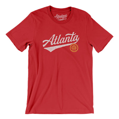 Atlanta Vintage Script Men/Unisex T-Shirt-Red-Allegiant Goods Co. Vintage Sports Apparel