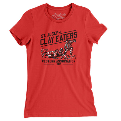 St Joseph Clay Eaters Women's T-Shirt-Red-Allegiant Goods Co. Vintage Sports Apparel