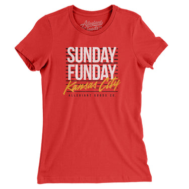 Sunday Funday Kansas City Women's T-Shirt-Allegiant Goods Co. Vintage Sports Apparel