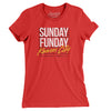Sunday Funday Kansas City Women's T-Shirt-Red-Allegiant Goods Co. Vintage Sports Apparel
