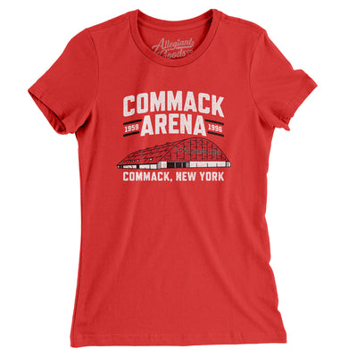 Commack Arena Women's T-Shirt-Red-Allegiant Goods Co. Vintage Sports Apparel